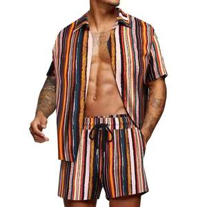 Conjuntos cortos de 2 piezas de verano para hombre, conjunto de camisas y pantalones cortos de manga corta personalizados, ropa de playa, conjuntos cortos de dos piezas - Product Image 4