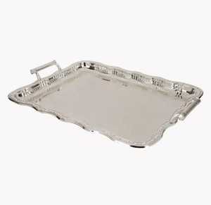 Assiettes décoratives de luxe en métal pour mariage, or et argent, ensemble de plateaux rectangulaires ronds, assiettes en acier inoxydable en vente en gros - Product Image 3