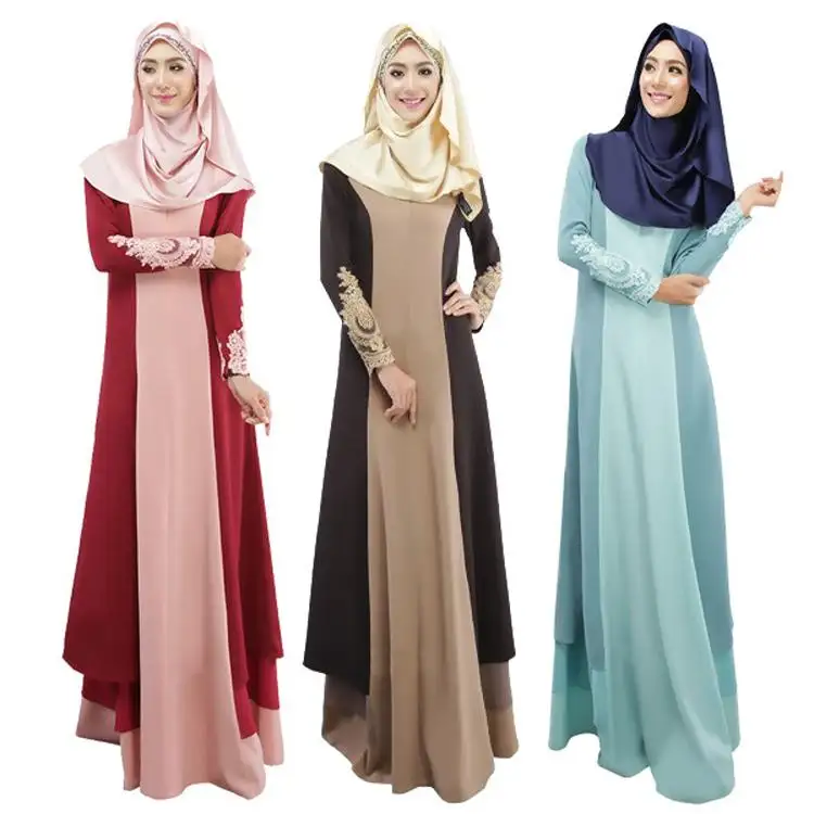 2023 Wholesale Abaya Turkey Ladies Islamic Clothing Nida Ruffled Sleeves Muslim Women Dresses Dubai Closed Abaya