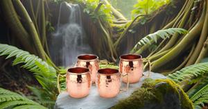 2 Oz. Mini Mug Moscow en cuivre massif, lot de 4 Mules authentiques en cuivre massif 100% martelé Moscow Mule 2 Oz Shot Glass-Se - Product Image 5
