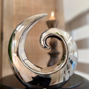 Escultura de nudo trenzado de aluminio y plata antigua moderna, Decoración de mesa pulida para el hogar, oficina, adorno de Arte Moderno, artesanía de Metal - Product Image 4