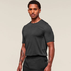 Camiseta Casual de Manga Corta con Cuello Redondo para Hombre, Color Amarillo Sólido, Talla Grande, 100% Algodón, Secado Rápido, Transpirable, Antiarrugas, Logotipo Personalizado en la Parte Delantera - Product Image 3