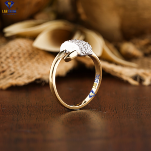 0.325 TDW bague en diamant coupe ronde diamant labgrown 18K or jaune Hpht/Cvd bijoux en diamant - Product Image 5