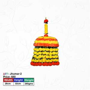 ดอกไม้ประดิษฐ์แบบดั้งเดิม ดอกดาวเรืองแขวนประดับแบบจุมาร์ - Product Image 1