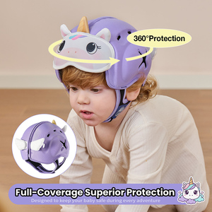 <span class=keywords><strong>Casque</strong></span> de sécurité pour bébé Mambobaby Purple Unicorn Wings, protège-tête réglable pour tout-petits pour ramper et marcher - Product Image 4