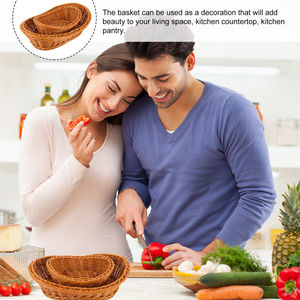 Ensemble de 2 bols de cuisine ronds en rotin de conception moderne Qualité supérieure Vaisselle de grande taille Bol à mélanger léger - Product Image 6