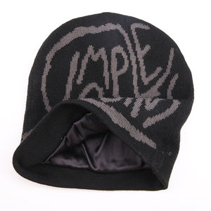 2026 Mejor VENTA CALIENTE INVIERNO TOQUES PERSONALIZADOS GORRA FORRADA DE SATÉN GORROS DE PUNTO - Product Image 3