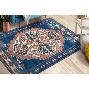 <b>Navy</b> <b>Blue</b> Kilim <b>Rug</b>: Geometric 3D Printed Indoor <b>Rug</b>,With Pile Soft <b>Rug</b> - Product Image 3
