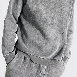 2025 Unique à la mode lavage à l'acide survêtement ensemble prix de gros sérigraphie broderie meilleur Design grande taille survêtement OEM - Product Image 6