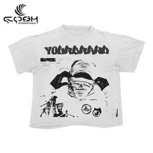 T-shirts entièrement personnalisables Sérigraphie vierge DTF DTG Puff Print Distressed Chenille Embroidery Acid Wash T-shirt de haute qualité - Product Image 1