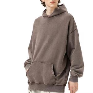 Sudadera con capucha de gran tamaño para hombre de alta calidad personalizada, ropa informal, tela polar mezclada de algodón, sudaderas con capucha al por mayor ODM OEM - Product Image 4