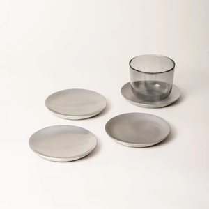 ชุดถาดรองแก้วอลูมิเนียมดิบดีไซน์มินิมอล4ชิ้นพร้อมส่งของตกแต่งห้องรับประทานอาหารสุดหรูพร้อมกล่องของขวัญ - Product Image 1