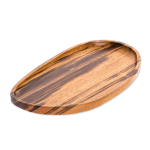 Bandeja para servir de madera de acacia con asas de metal, bandeja de madera Rectangular para cocina, comedor y decoración del hogar, novedad - Product Image 5