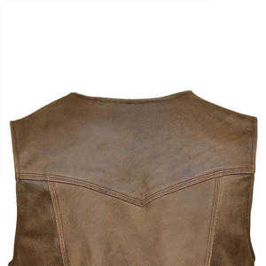 Chaleco de Cuero Vacuno Encerado Marrón de Alta Calidad para Hombre, Talla Grande, Chaleco de Invierno de Lona, Impermeable, de Secado Rápido, Cortavientos, a la Moda - Product Image 6