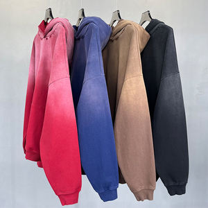 Sudadera con Capucha de Alta Calidad, Gruesa, de Poliéster/Algodón, Estilo Vintage, Lavada al Ácido, para Hombre, Ropa Urbana, Bordada, Talla Grande - Product Image 6