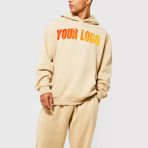 Conjunto de Chándal Deportivo con Logotipo Personalizado, Chándales para Hombre 100% Algodón, Conjunto de Pantalones Deportivos Holgados y Sudadera con Capucha para Hombre en Venta - Product Image 5