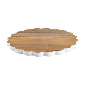 Plateau de service en bois de luxe, plateau en bois décoratif, plateau rond en bois, plateau de service moderne, plateau en bois, plateaux de rangement - Product Image 6