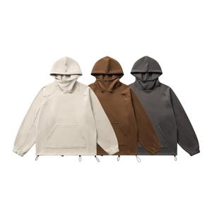 Sudadera con capucha de algodón de gran tamaño unisex, sudadera informal con hombros caídos, logotipo personalizado, ropa de calle de peso pesado para invierno - Product Image 1