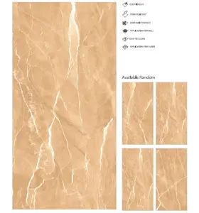 NOVAC 600x1200mm Glossy Digital Glazed Polished Porcelain Tiles Used To Decor Apartment Floors Interiors With Carnis Brown Shade