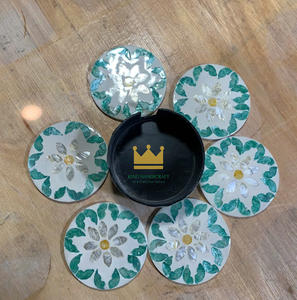 Vietnam Manufacturer's Mats & <b>Pads</b> Unique Mother of Pearl Coasters Set Mosaic Drink Coaster for <b>Coffee</b> Cup Low Price - Product Image 5