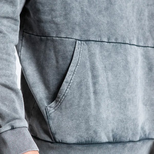 Sudadera con capucha de lavado ácido de la mejor calidad de fábrica para hombre, cuello con capucha con estampado de logotipo personalizado, 100% algodón, suministro al por mayor de invierno, secado rápido - Product Image 6