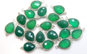 925 Sterling Silver 10X14MM Green Onyx Faceted Pear Shape <b>Pendant</b> Bezel Setting for Engagement Anniversary Party Jewelry Making - Product Image 4