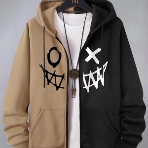 Premium Winter Zipper <b>Hoodie</b> Smooth Front <b>Zip</b> Quick Dry Breathable <b>Pocket</b> Design Plain Dyed Fleece Fabric Regular Fit for Daily - Product Image 1