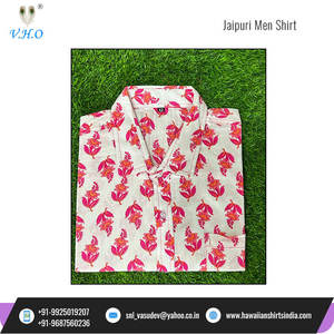 Última Oferta al por Mayor, Camisa de Hombre de Manga Corta con Estampado a Mano Jaipuri, 100% Algodón de la Mejor Calidad, Secado Rápido, Antiarrugas - Product Image 4