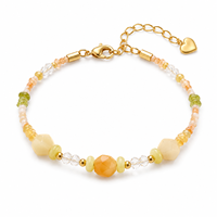 Bracelet en pierre naturelle blanche en forme de cœur pour femmes, bijoux minimalistes pour les fêtes, accessoires de mode