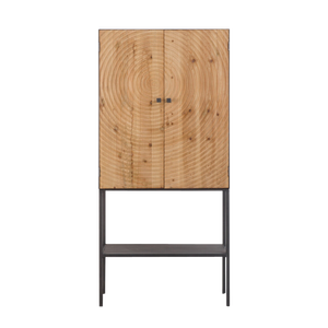 Armoire à bûches en pin et métal - Product Image 1