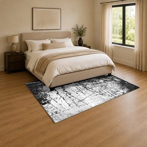 Alfombra de Chenilla Lavable a Máquina, Antideslizante, con Estampado Digital Tradicional Anatolino, Color Gris Plateado, Modelo LXDP-0647 de RUGS DEPOT, Venta al Por Mayor - Product Image 3