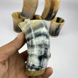 Alta calidad pulido Natural OX Horn Half Burn Cup tallado personalizado Viking Drinking Mug Souvenir by Craft Zone Export - Product Image 2