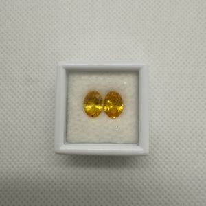 Saphir jaune naturel ovale taillé pierre précieuse traitée thermiquement qualité vive prix de gros bonne couleur jaune - Product Image 2