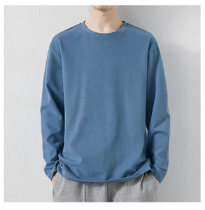 Camiseta avanzada de manga larga para hombre 100% poliéster patrón sólido transpirable Casual con diseño de aberturas botones esenciales de moda - Product Image 1