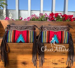 Nouveau Western usiné à la main en cuir frange selle couverture bracelet fronde sac à main vente chaude 100% en cuir véritable femmes sacs à main - Product Image 1