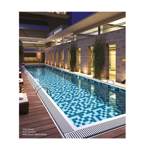 Carrelage de métro de haute qualité 108X108mm Carrelage de métro de piscine Carrelages de mur et de sol en céramique émaillés Design moderne - Product Image 2