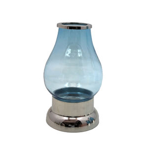 Support décoratif moderne en aluminium et en verre pour ouragans Nickel fini Taille standard Décoration pour la maison et le mariage Vente en gros en gros - Product Image 1