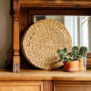 Handmade Water Hyacinth Home and Wedding Exquisite Natural Round Solid Kitchen Tablemats Wicker <b>Placemats</b> <b>Dining</b> <b>Table</b> - Product Image 6