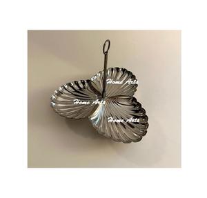 Servidor de chocolates de aluminio de diseño antiguo Servidor de nueces de forma personalizada de 3 compartimentos a buen precio en la India - Product Image 2