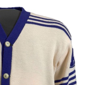 Custom Phi Beta Winter <b>Sweater</b> Cardigan Royal Blue HBCU Greek Fraternity Apparel 100% Cotton <b>Fleece</b> Chenille Embroidery Thick - Product Image 4