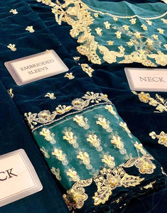 Nuevo Vestido de Fiesta de Diseño, Estilo Pakistaní, de Georgette Pura, Estampado Completo con Pedrería, Ropa Modesta Étnica de <span class=keywords><strong>3</strong></span> Piezas - Product Image 3