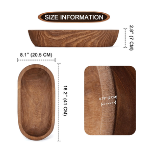 Meilleure vente de bol à pâte brun acacia de haute qualité bol décoratif décor à la maison bougeoir B2B de l'usine du Vietnam - Product Image 2