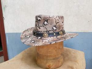 New Design Snake Pattern Leather <b>Cowboy</b> <b>Hat</b> with Braided Band Exotic Western Style Wide Brim <b>Hat</b> for Men 2026 <b>Cowboy</b> <b>Hats</b> - Product Image 3