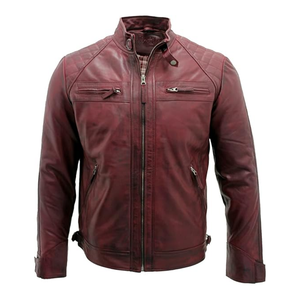 Bordado College Chaqueta de cuero Cremallera Elegante Logotipo personalizado Diseño Clásico Streetwear Hombres Chaquetas - Product Image 5