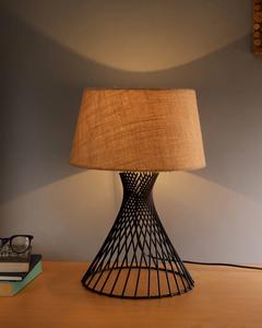 Fil de fer pilier blanc tissu abat-jour haut lampe moderne noir poudre enduit décoratif salon lampes élégantes lampes décoration - Product Image 5