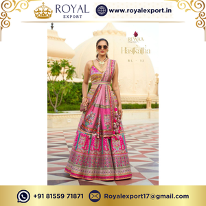 Royal Export présentant la collection de mariée traditionnelle en soie Rajwadi Lehenga au tarif de gros - Product Image 6