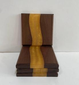 Posavasos de taza de té y café personalizados, último diseño, redondo decorativo de madera y resina para el hogar de lujo, Hotel, restaurante, alfombrillas de resina - Product Image 3