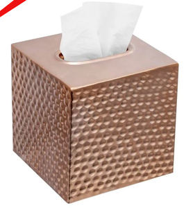 Top Quality Copper finish Metal Hammered Design <b>Tissue</b> <b>Box</b> For Bathroom Kitchen - Product Image 1