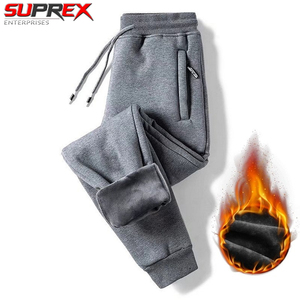 Custom <b>Mens</b> Solid Worsted Fleece Jogger Sweatpants Winter Warm Breathable Thick Loose Fit 220g Track <b>Pants</b> Casual <b>Gym</b> Running - Product Image 4
