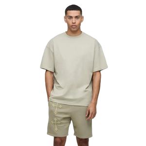 New Breathable Design Blank Plain Clothing Manufacture Heavyweight Solid Color 100% Cotton Thick Fleece <b>Men</b> <b>Short</b> <b>Sets</b> For <b>Men</b> - Product Image 1